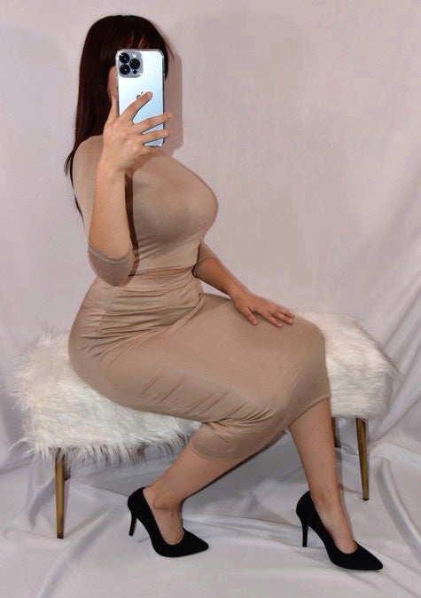Elsy Crop Top & Midi Skirt SET.